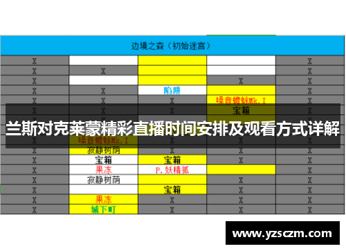 兰斯对克莱蒙精彩直播时间安排及观看方式详解